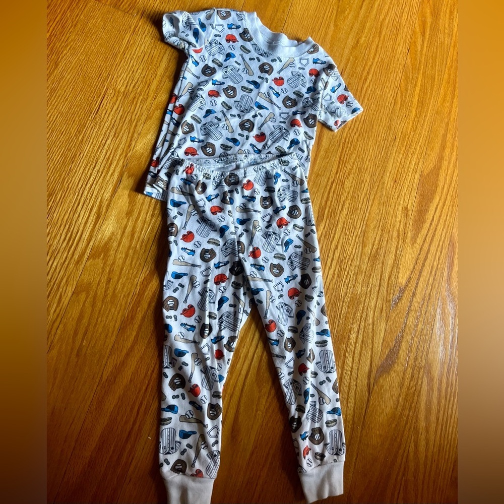 Janie and Jack Boys 2T Short Sleeve Pajama Set with Baseball Pattern